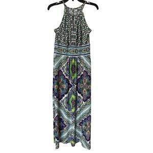 London Style Collection Flowy Halter Maxi Dress Size 8